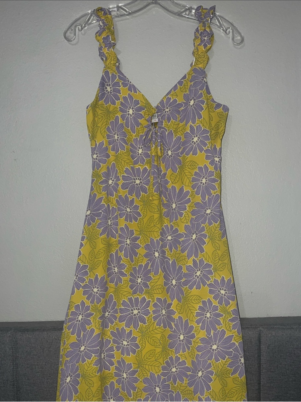 Sienna Sky Yellow & Lavender Floral Midi Dress